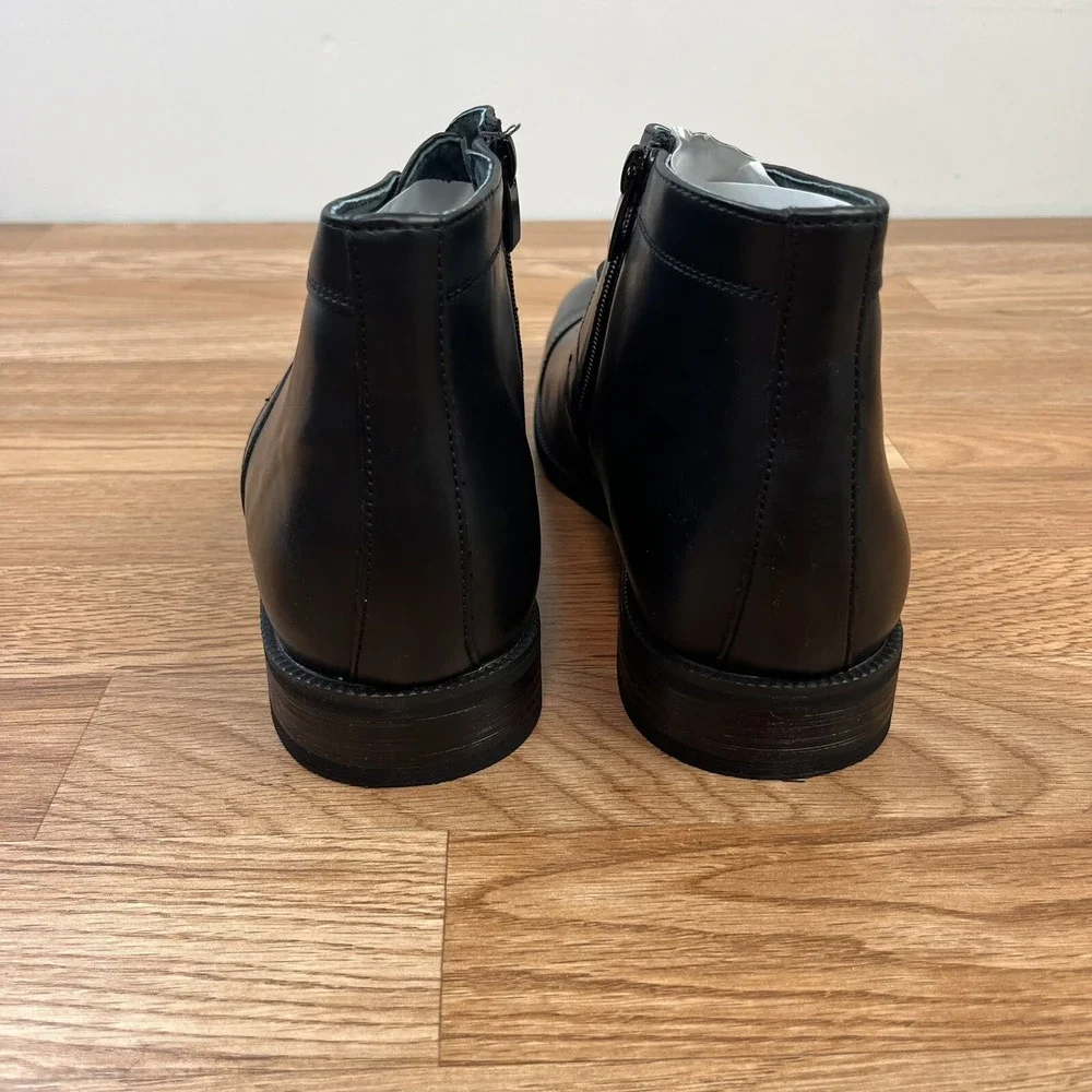 Amali Berino Black Ankle Short Dress Boots Zip Men's Size‎ 9 NEW
